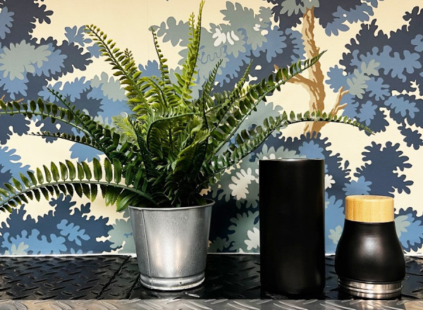 Doppelwandige und teilbare Flasche 'Shima', Bambusdeckel, 600 ml