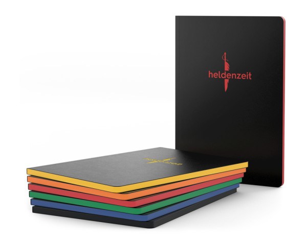 Notizbuch Tablet-Book Farbschnitt Naturkarton-Softcover schwarz