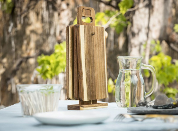 Set mit 4 Tapas Brettchen aus Akazie 'Shokki'