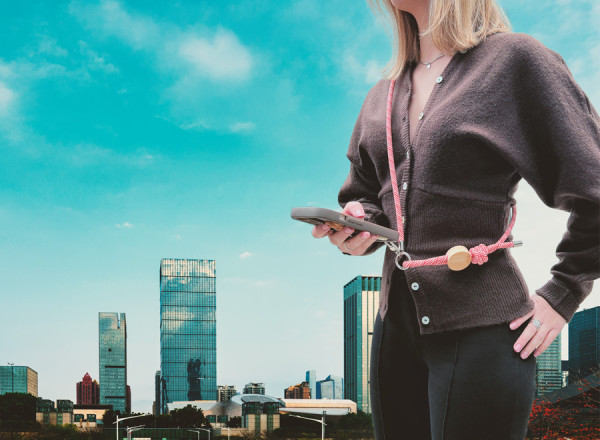 Smartphone-Lanyard 'Madrid', blau RPET