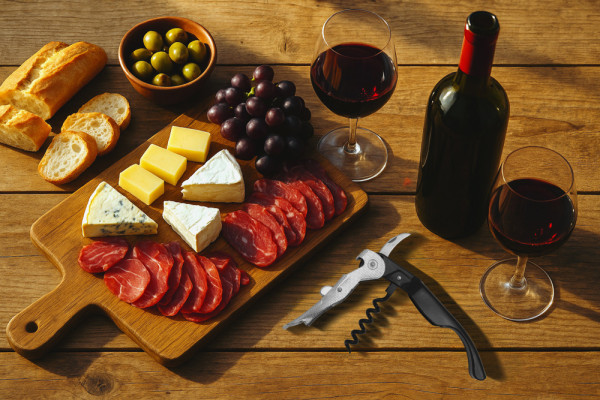 Kellnermesser 'Rioja', Doppelhebel, schwarz