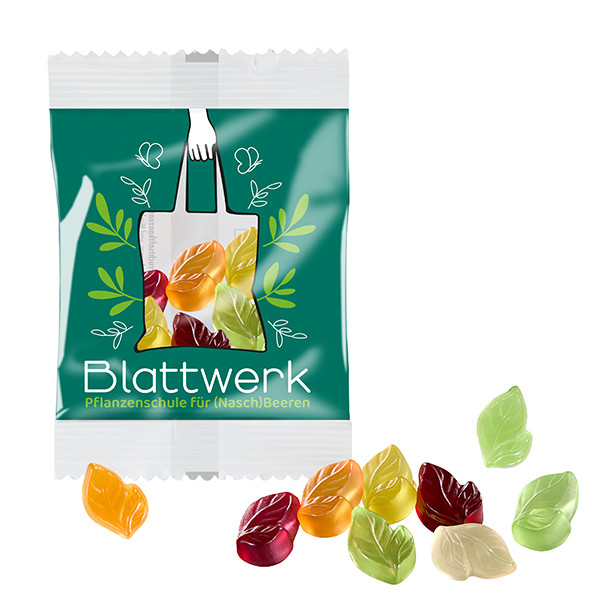 Fruchtgummi-Standardformen 10 g, im kompstierbare Tütchen, Vegan