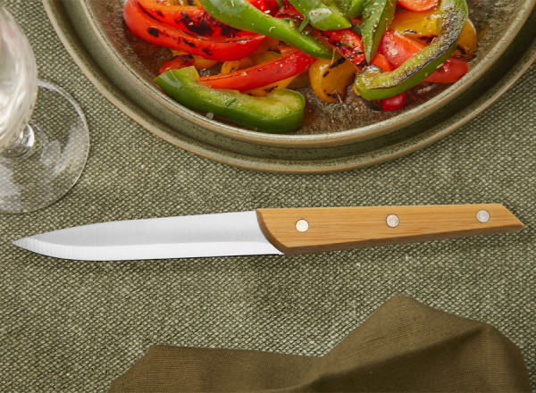 Set mit 4 Tafelmessern 'Alta'', Bambus