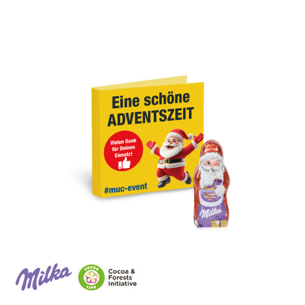 Werbe-Klappkarte mit Weihnachtsmann von Milka