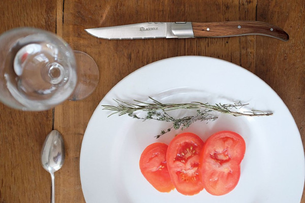 Set mit 6 Tafelmessern 'Laguiole', Zebranoholz