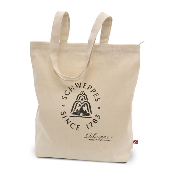 OTTAWA - Schwere Baumwolltasche mit Reißverschluss und langen Henkeln