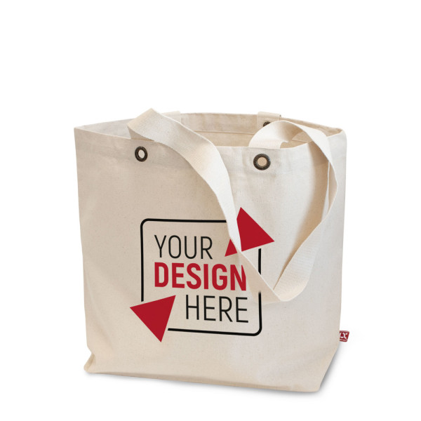 LAGOS – Canvas-Tasche mit Bodenfalte, langen Henkeln und Metallösen
