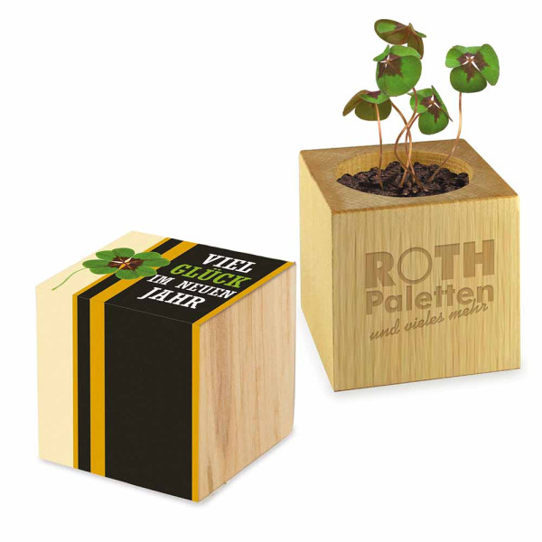 Pflanz-Holz - Standardmotiv - Glücksklee