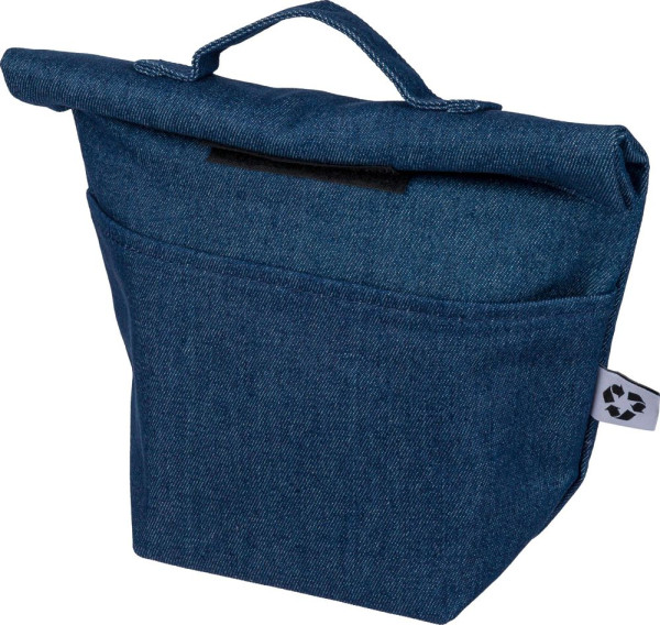 Recycelte Denim-Kühltasche mit Rollverschluss Mira